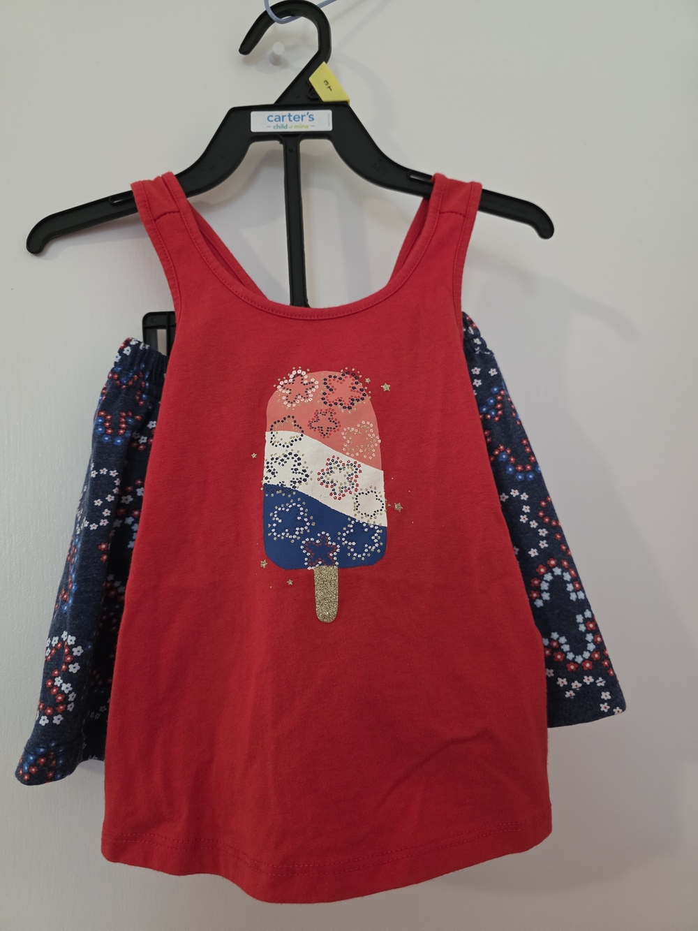Carter's Red Tank Top with Patriotic Ice Pop Graphic
